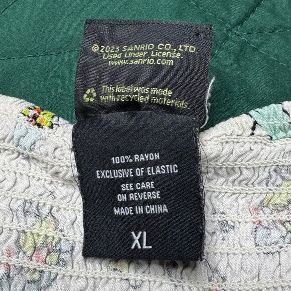 Sanrio Keroppi Women's XL Ruched Tank Top Tie Front Donut Pond - Picture 13 of 15